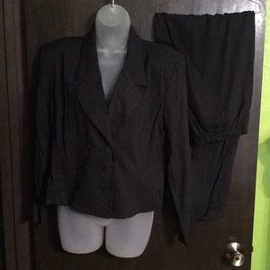 Pinstripe pant suit with elastic waist pants